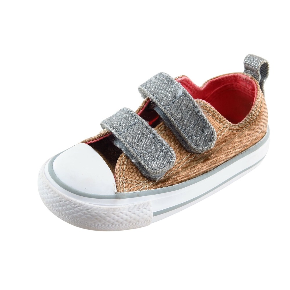 Converse All Star Toddler Girls Low Top Sneakers Size‎ 5 Gold Hook and Loop